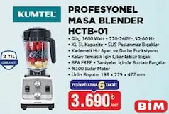 KUMTEL HCTB-01 PROFESYONEL MASA BLENDER